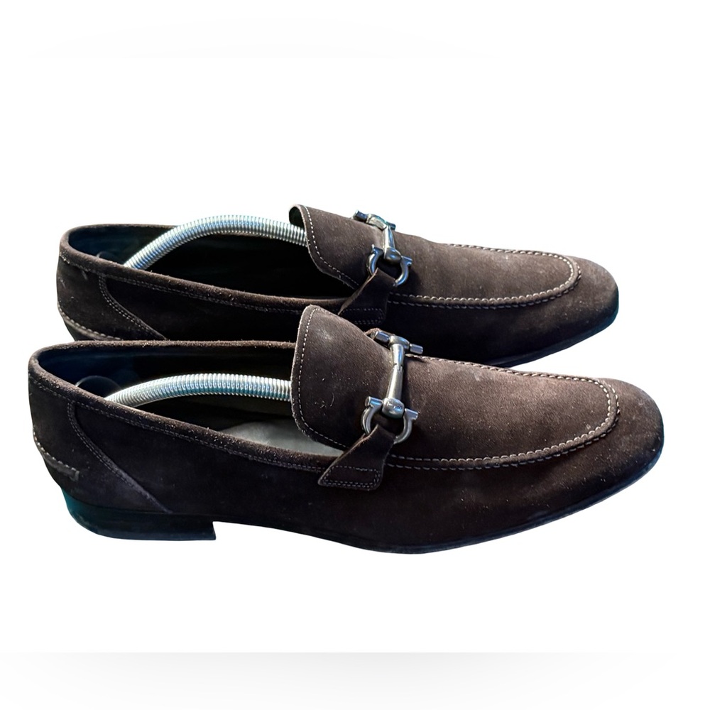 Salvatore Ferragamo Dark Brown Suede Loafers - Picture 2 of 6